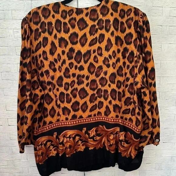 Whirlaway vintage dress blouse in good condition animal print size 16 - Picture 4 of 5